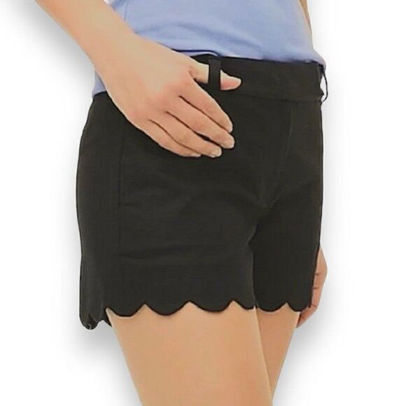 J. Crew Linen Scalloped Shorts - Picture 1 of 9